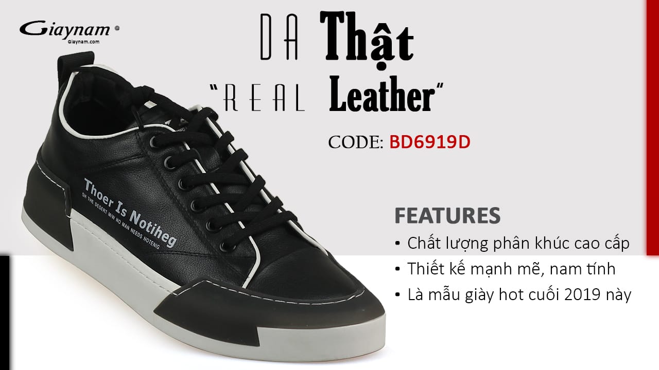Giày da thể thao nam phong cách thời trang